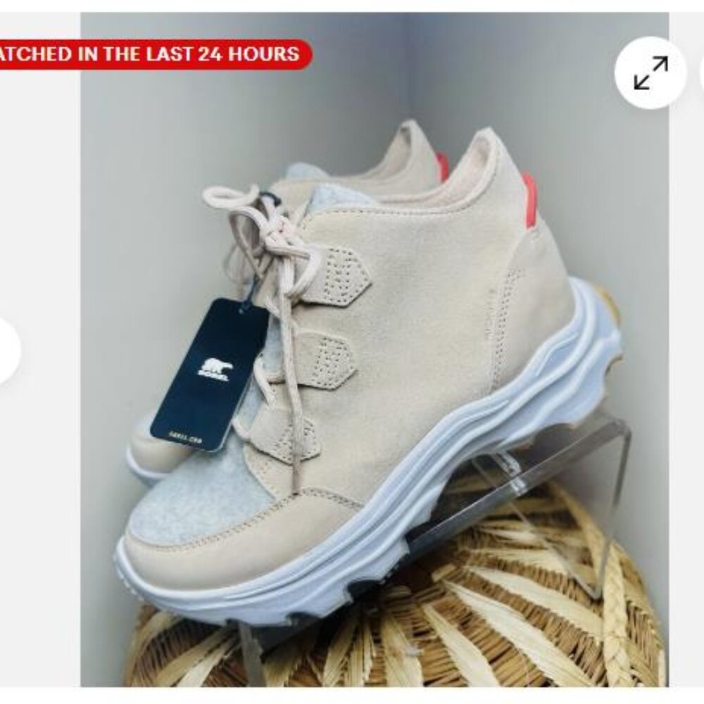 New SOREL WOMEN'S KINETIC™ BREAKTHRU CARIBOU SNEAKER BOOT size 9.5